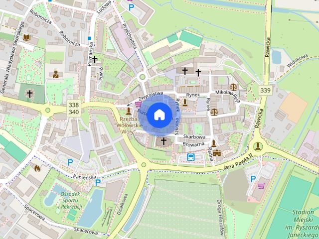 wynajem 2 pok. Wołów/centrum