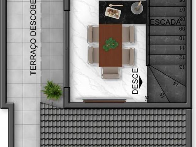 Xaxim Sobrado Novo com piso 3 quartos sedo 1 suite 118m²