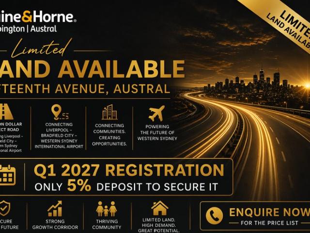 Year 2027 Registration Off the Plan Land Available Now