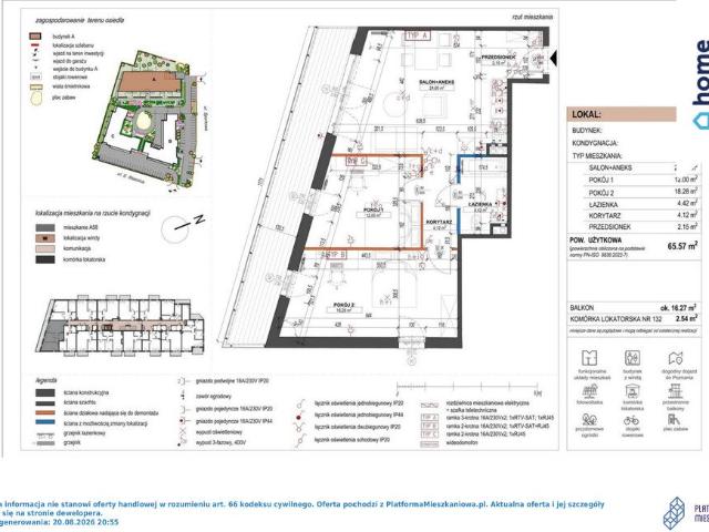 Zapraszam do 3 pokojowego mieszkania 65,57 m² z balkonem w Szamotułach