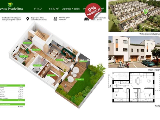 Zapraszam do obejrzenia 3 pokojowego mieszkania z ogródkiem 54 m² w Tarnowie