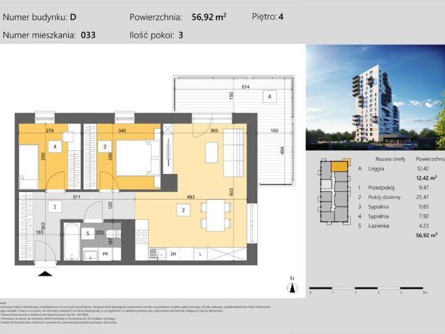 Zapraszam do nowoczesnego 3 pokojowego mieszkania 57 m² z loggią, komórką i parkingiem