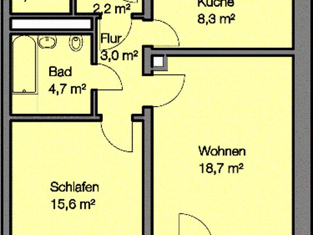 Zentral, direkt am Franken Center! 2 Zimmer Wohnung ab sofort!