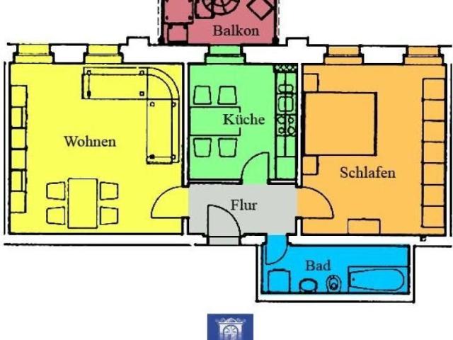 Zentral gelegene Wohnung mit Balkon, Bad mit Wanne und Wohnküche!