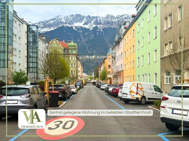 Zentral gelegene 2,5 Zimmer Wohnung mit ca. 60 m² Wohnfläche und verglastem Balkon in Pradl / Innsbruck zu verkaufen