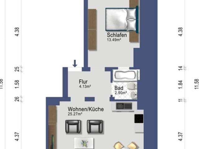 Zentral gelegene 2 Zimmerwohnung in SB Am Ludwigsberg
