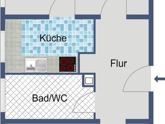 Zentrale 2 Zimmer Wohnung im Erdgeschoss in Frankfurt Griesheim
