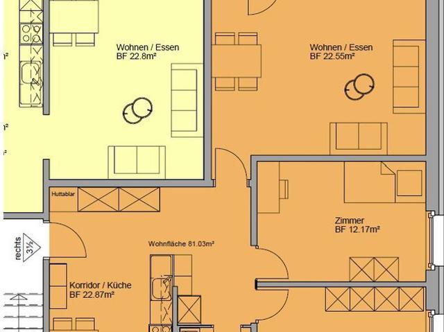 Zentrale und lichtdurchflutete 3.5 Zimmer Wohnung
