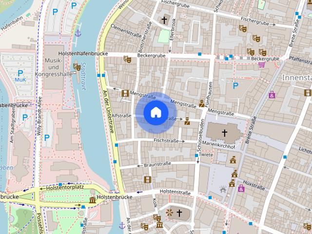 Zentrale Lage! Gemütliche 1 Zimmer Wohnung mit Terrasse in der Lübecker Innenstadt, Alfstraße