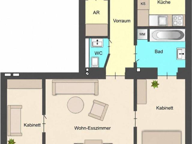 Zentrale Stadtwohnung | 3 Zimmer | separate Küche