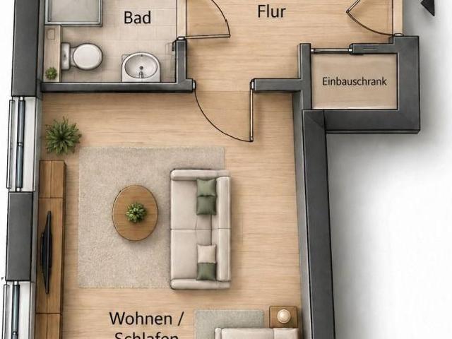 Zentrum Süd * Single Whg. mit Balkon und Einbauküche