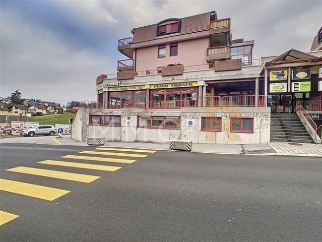 Zentrum von Châtel St Denis Geschäft mit Schaufenstern