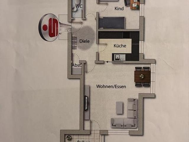 Zentrumsnahe schöne 3 Zimmer Wohnung mit Balkon