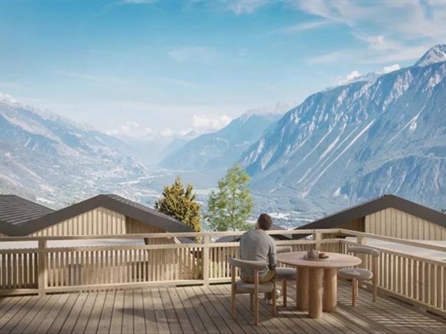 Zeitgenössische Chalets in der Siedlung Mollens – Les Martelles