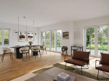 Zeitlose Architektur & nachhaltiger Komfort Schöne Erdgeschosswohnung mit Gartenanteil