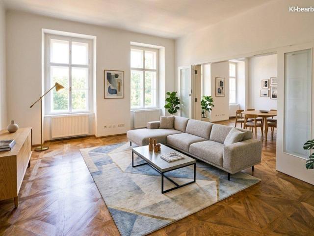 Zeitlose Eleganz im Herzen Wiens – Repräsentativer Altbau am Opernring | 150m², 3 Zimmer, Staatsoper Blick