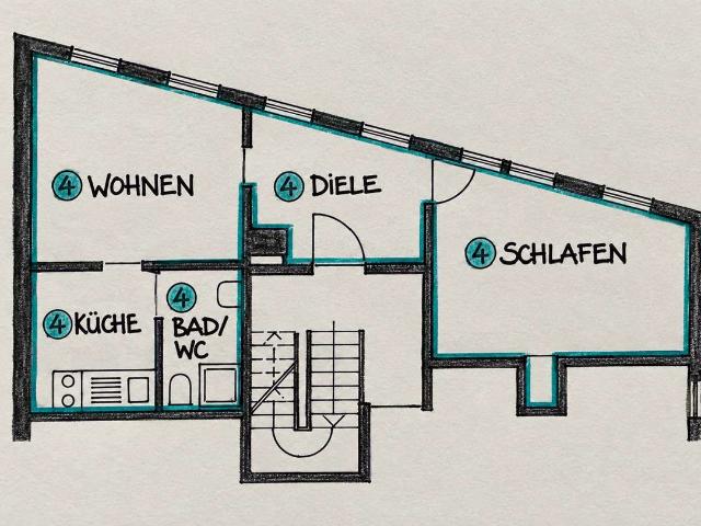 Zwei Zimmer Wohnung vollmöbliert in historischem Ambiente