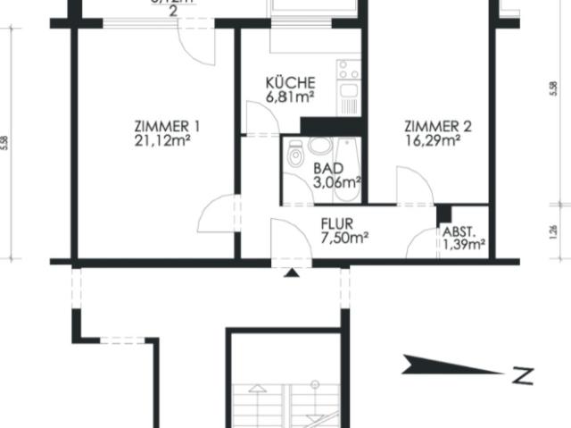 Zwei Zimmer Wohnung zur Untermiete