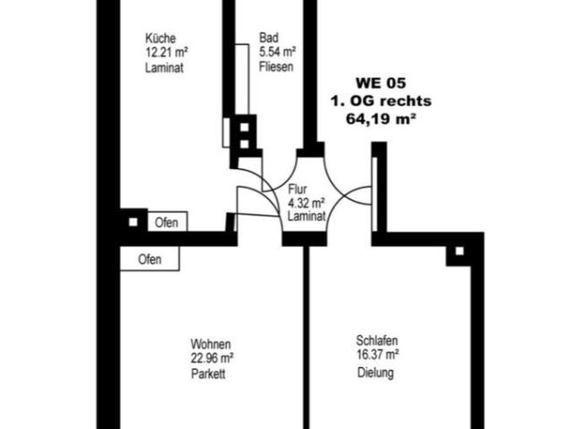Zweiraumwohnung ab 1.11.26