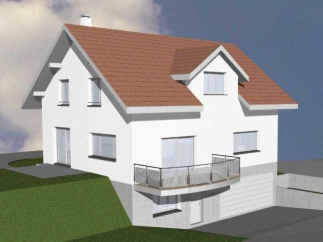 Zu verkaufen bei 8556 Wigoltingen, neues freistehendes 6½ Zi. EFH am Südhang, an ruhiger, sonniger Lage mit Weitsicht /Massivbau