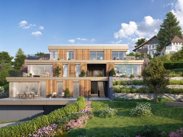 Zu verkaufen neues Projekt in Lutry – Außergewöhnliche 4,5 Zimmer Wohnung mit insgesamt 132 m² und Terrasse