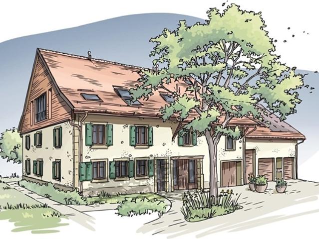 Zu vermieten, wunderschöne 5.5 Zimmer Wohnung in einem renovierten Bauernhaus