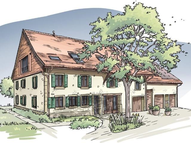 Zu vermieten, wunderschöne 5.5 Zimmer Wohnung in einem renovierten Bauernhaus