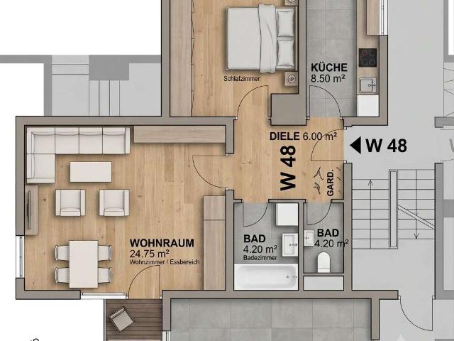 Zuhause mit 2 Zimmern in Straubenhardt