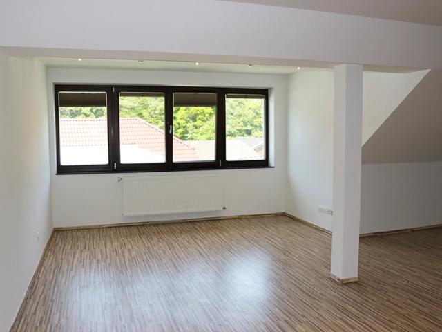 Zur Vermietung gelangt hier eine sonnendurchflutete, loftartige Dachgeschoss Wohnung in Waldrandlage mit guter Infrastruktur