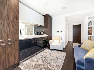 A modern and furnished studio apartment with the benefit of a private balcony