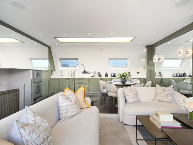 A modern, impeccably designed penthouse apartment in Kensington