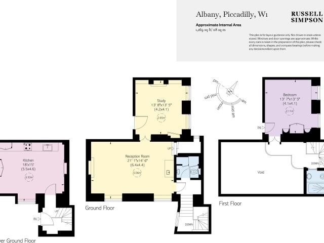 A one bedroom apartment with a study, set within an historic Piccadilly address