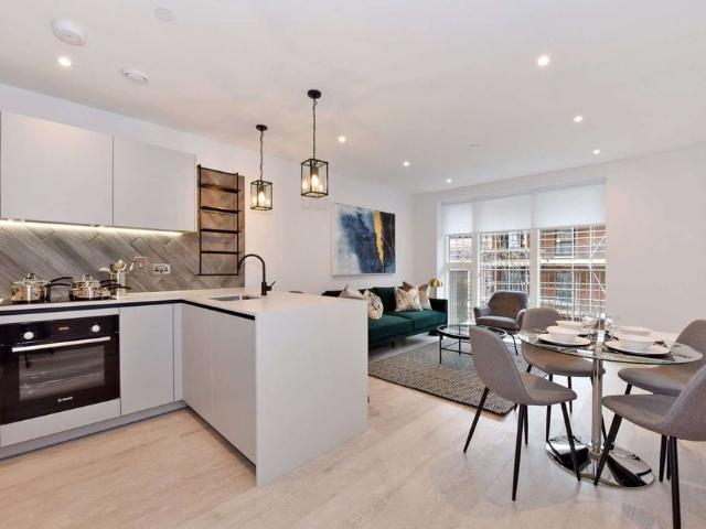 A fully furnished two bedroom apartment with car parking for one car in the Horlicks Quarter by Berkeley Homes development in Slough