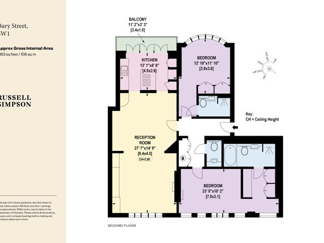 A graceful two bedroom apartment moments from Green Park