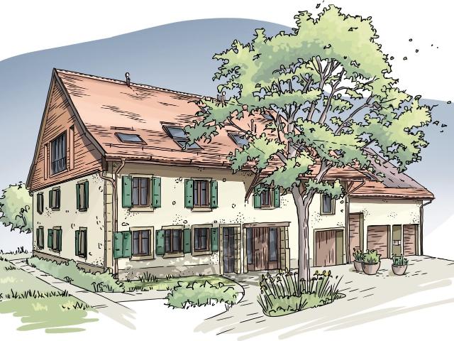 A louer, magnifique logement de 5.5 pièces dans une ferme rénovée