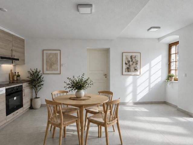 A louer à Muraz: appartement de 68 m2 avec chambre spacieuse et bureau séparé