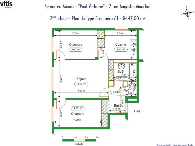 A louer Appartement de T3 à Semur en Auxois