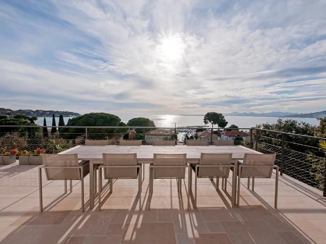 A Louer location saisonnière Cap d'Antibes Superbe villa contemporaine, avec vue mer panoramique