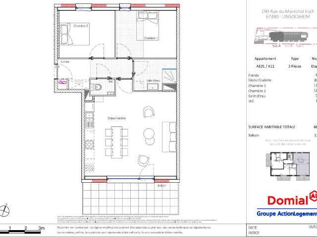 A LOUER T3 NEUF AVEC BALCON LINGOLSHEIM