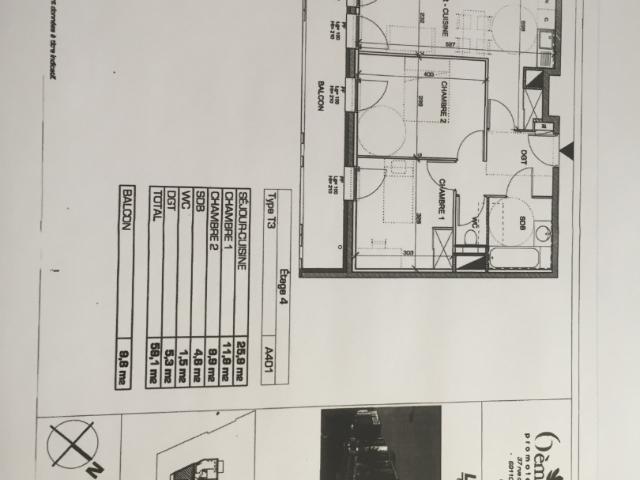 A LOUER T3 de 59m² 67 Rue Pasteur à CALUIRE ET CUIRE, Caluire et cuire 69300