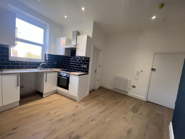 A renovated studio apartment