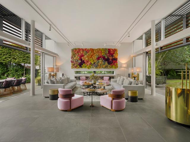 A striking contemporary house with landscaped gardens in Petersham