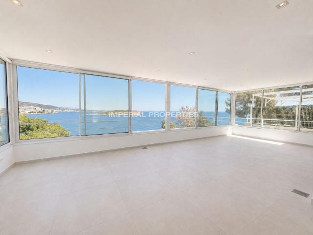 a spacious three bedroom rental apartment in a quiet cala vinyas community of six homes featuring a communal pool and direct sea access