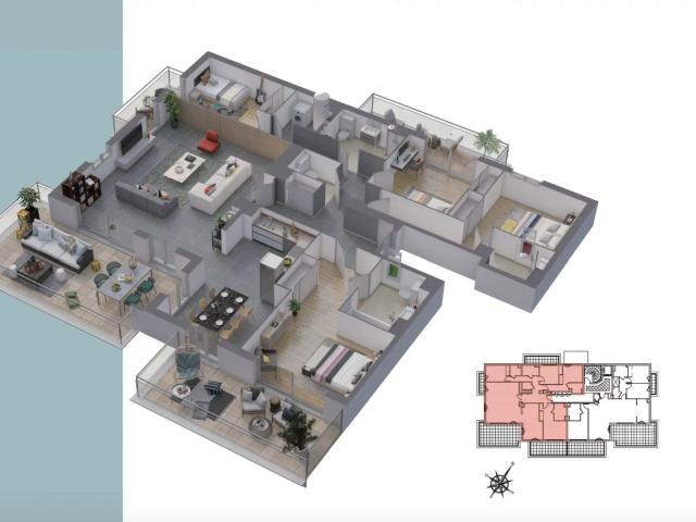 A vendre 5 pièces neuf terrasse vue mer et boxes Le Cann. 157m² Le Cannet