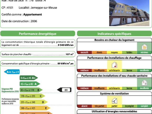 à vendre Appartement Jemeppe Rue de Jace