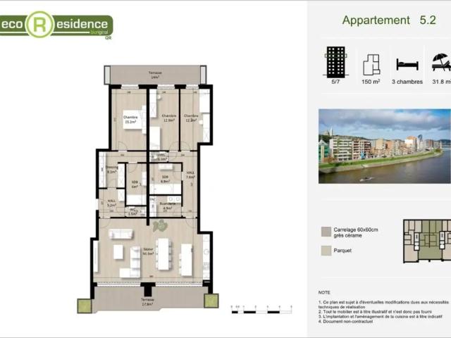 à vendre Appartement Liège Quai de Rome