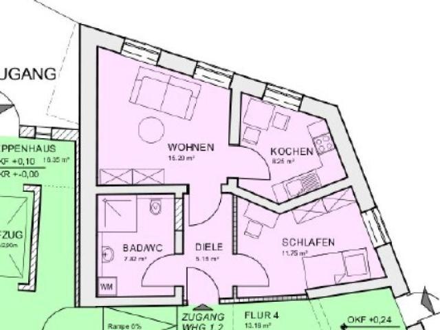 Ab November * 2 Raum im Zentrum * barrierefrei * neues Laminat frisch renoviert