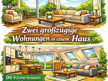 ab Okt/Nov verfügbar, Ihre Wahl: Zwei moderne Wohnungen – 5‑Zimmer‑OG oder 4‑Zimmer‑DG