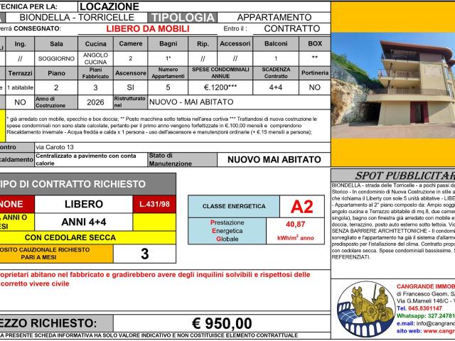Affitto Appartamento, in zona BIONDELLA, VERONA