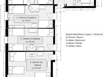 Affordable 4 Room Worker’s Apartment – Ideal for Large Groups 100 sqm, Kitchen, Bathroom